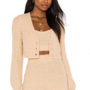 SOLD Camila Coelho Womens Long Sleeve Button Down Cardigan Sweater Beige Small